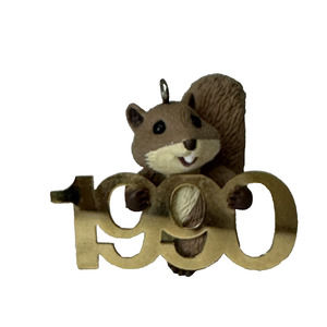 Hallmark Ornaments 1990 Fabulous Decade Brown Squirrel Brass Year Discontinued
